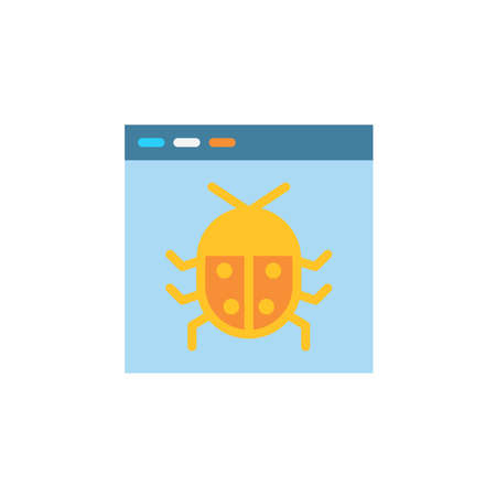 Programming bug icon in flat style. Flat icon vectorのイラスト素材