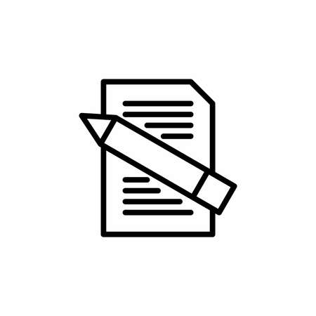 Note with pencil icon in line styleのイラスト素材