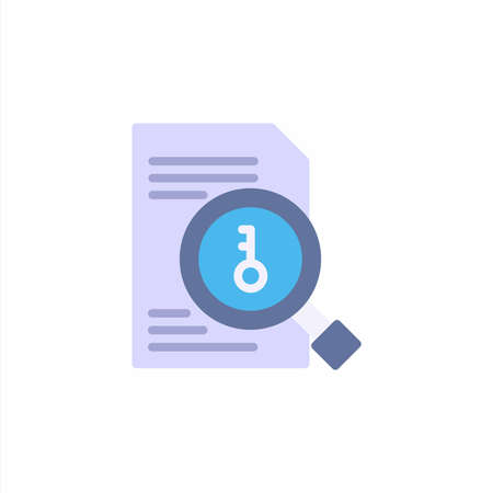 Flat style keyword research icon. Vector icon illustrationのイラスト素材