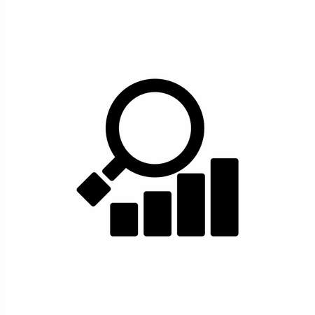 Statistical graph research icon in glyph style. Vector icon illustrationのイラスト素材