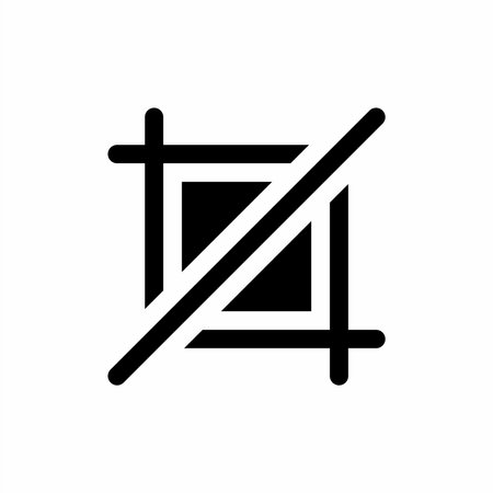 Crop tool icon with glyph style