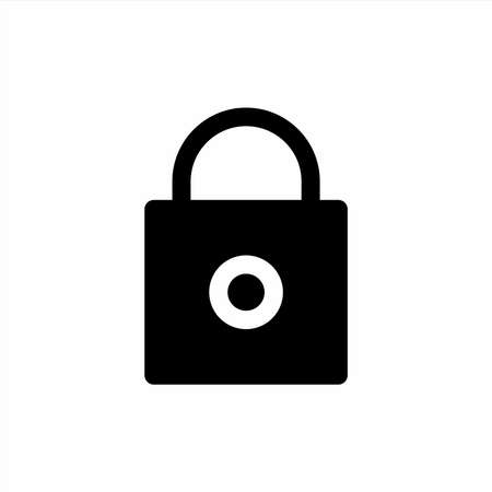 Padlock icon with glyph styleのイラスト素材