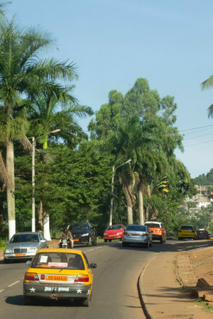 Traffic on the yaounde road in Cameroon
