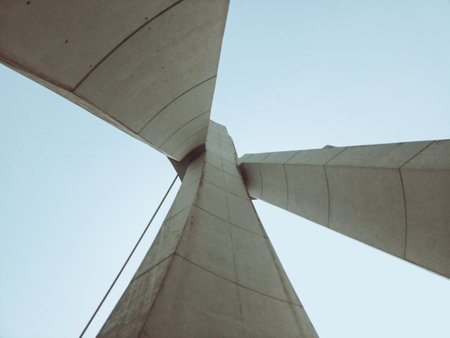 Architecture details of a modern building in the Saint Paul cathedral in Abidjan, Ivory Coastの写真素材