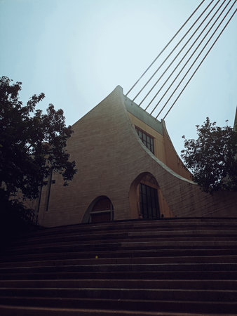 Architecture of the cathedral of Saint Paul in Abidjan, Ivory Coastの写真素材