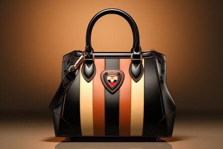 Luxury black leather ladies handbag with Cyprus flag. 3D renderingの素材