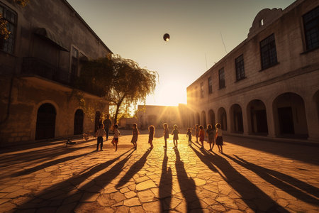 Tourists walking in the courtyard of the old city of Dubrovnik, Croatiaの素材