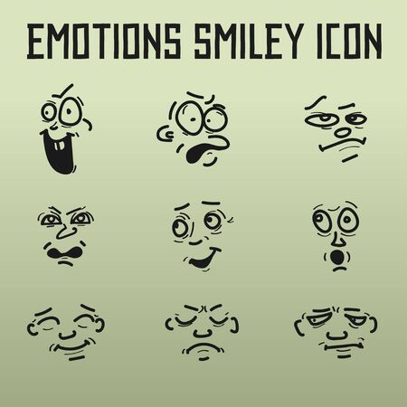 Different Emotions for comics on the old background. Illustrationの写真素材