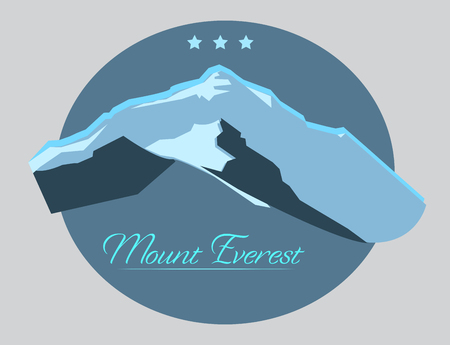 Mount Everest label with type design in vintage style. Illustrationの写真素材