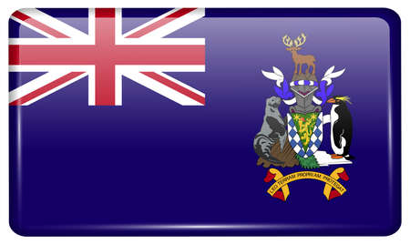 Flags of Georgia and Sandwich in the form of a magnet on refrigerator with reflections light. Vector illustrationのイラスト素材