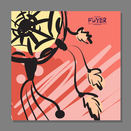 Unique flyer with Dreamcatcher on the background. For guard. It can be used as a postcard. Vector illustrationのイラスト素材