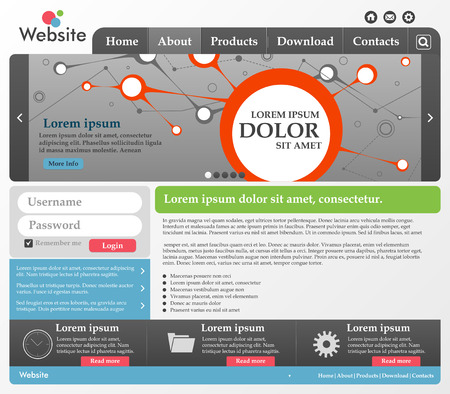 Web design elements in light and gray tones. Template. Vector illustrationのイラスト素材