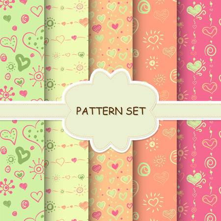 Set of bright stationary designsのイラスト素材