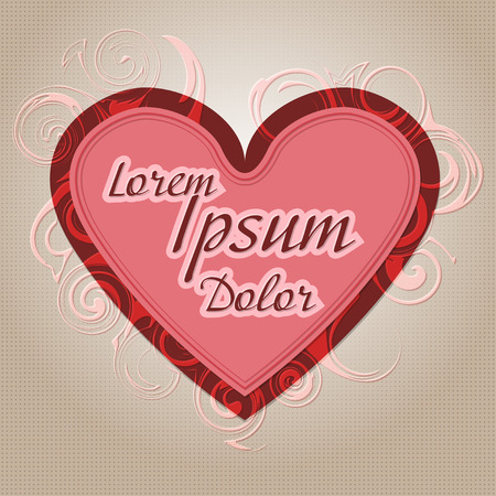 Red heart with a place for your text. Postcard for the holiday. Vector illustrationのイラスト素材