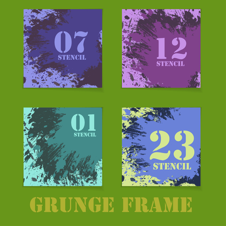 Four flyers in grunge style for business or entertainment cube. Vector illustrationのイラスト素材
