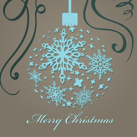 A Christmas toy in the shape of a ball and textured stars on it. Vector illustrationのイラスト素材