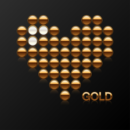 Heart with expensive stones and gold designのイラスト素材