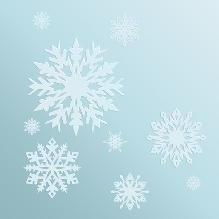 blue background with snowflakes in a cold winter. A card for Christmas or a holiday. Vector illustrationのイラスト素材