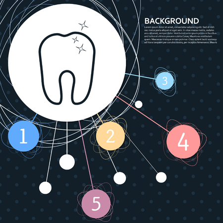 Tooth icon with a dark background and numbersのイラスト素材