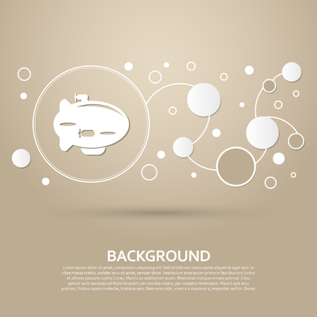 Airship Icon on a brown background with elegant style and modern design infographic. Vector illustrationのイラスト素材