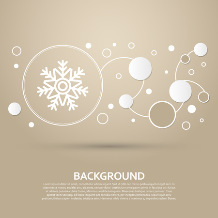 Snowflake icon on a brown background with elegant style and modern design infographic. Vector illustrationのイラスト素材