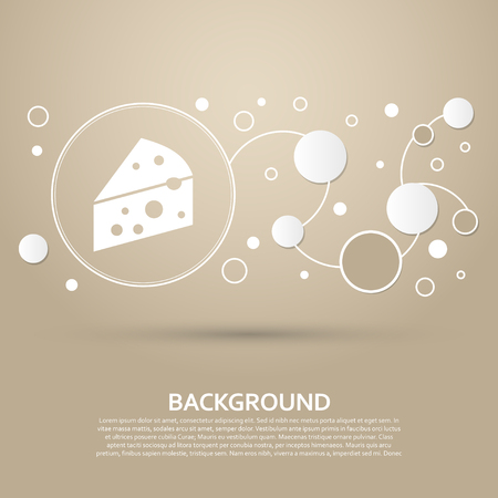 Cheese icon on a brown background with elegant style and modern design infographic. Vector illustrationのイラスト素材