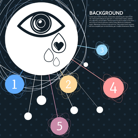 Eye Tears Icon with the background to the point and with infographic style. Vector illustrationのイラスト素材