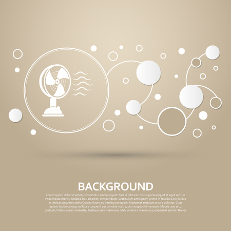 Fan icon on a brown background with elegant style and modern design infographic. Vector illustrationのイラスト素材