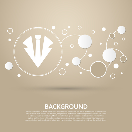 Necktie icon on a brown background with elegant style and modern design infographic. Vector illustrationのイラスト素材