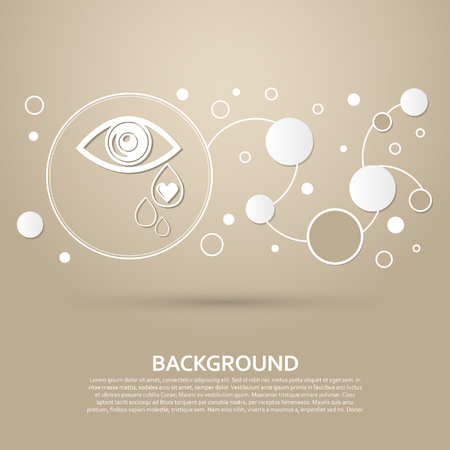 Eye Tears Icon on a brown background with elegant style and modern design infographic. Vector illustrationのイラスト素材