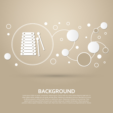 Xylophone Icon. on a brown background with elegant style and modern design infographic. Vector illustrationのイラスト素材
