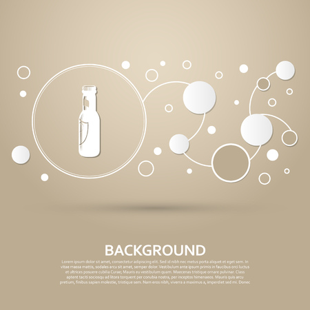 Beer bottle Icon on a brown background with elegant style and modern design infographic. Vector illustrationのイラスト素材