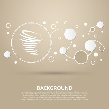 Tornado icon on a brown background with elegant style and modern design infographic. Vector illustrationのイラスト素材
