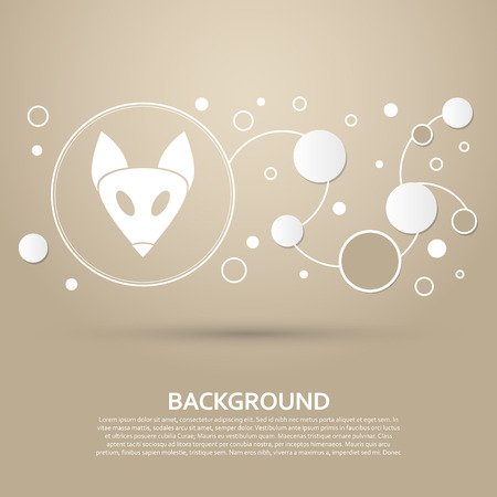 Fox icon on a brown background with elegant style and modern design infographic. Vector illustrationのイラスト素材