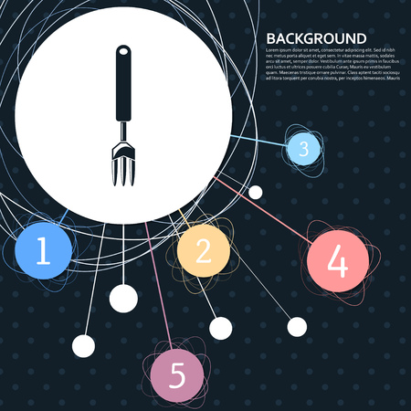 fork icon with the background to the point and with infographic style. Vector illustrationのイラスト素材