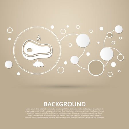 Beef Meat Steak icon on a brown background with elegant style and modern design infographic. Vector illustrationのイラスト素材