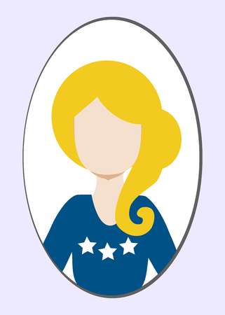 Female avatar or pictogram for social networks. Modern flat colorful style. illustrationの写真素材