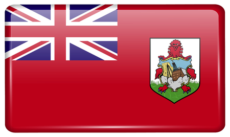 Flags of Bermuda in the form of a magnet on refrigerator with reflections light. illustrationの写真素材