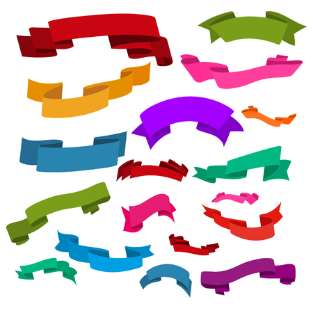 Set of multi-colored beautiful ribbons for gift packing. illustrationの写真素材