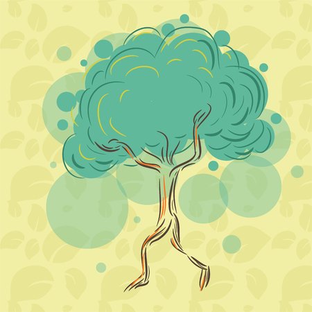 Live lonely tree to hold on to the leaves so that they do not disappear and run away from the las. illustrationの写真素材