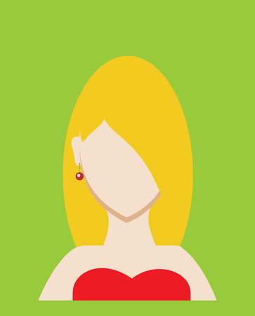 Female avatar or pictogram for social networks. Modern flat colorful style. illustrationの写真素材