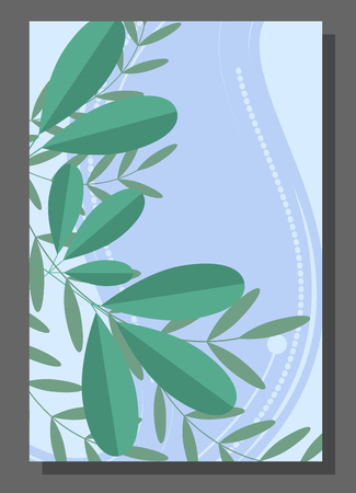 Flyers with abstract leaves and flowers on a beautiful background. It can be used as greeting card or invitation to the wedding. illustrationの写真素材