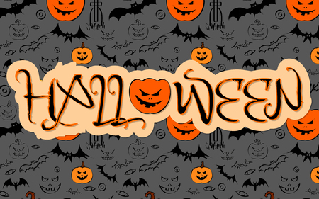 Bright background for a holiday of halloween. With an inscription on the center. illustrationの写真素材