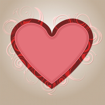 Red heart with a place for your text. Postcard for the holiday. illustrationの写真素材