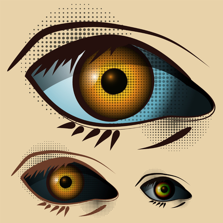 A set of eyes drawn by hand. Can be used as a design element. illustrationの写真素材