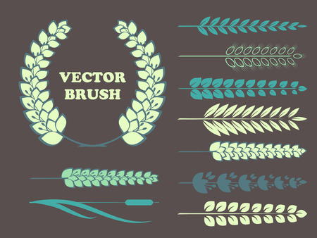 a set of brushes in the form of wheat for your design. illustrationの写真素材