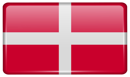 Flags of Military Order Malta in the form of a magnet on refrigerator with reflections light. illustrationの写真素材