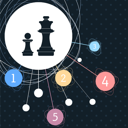 Chess Icon with the background to the point and with infographic style. illustrationの写真素材