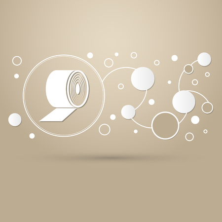 Toilet paper icon on a brown background with elegant style and modern design infographic. illustrationの写真素材