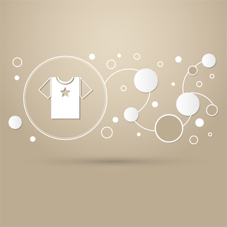t-shirt icon on a brown background with elegant style and modern design infographic. illustrationの写真素材